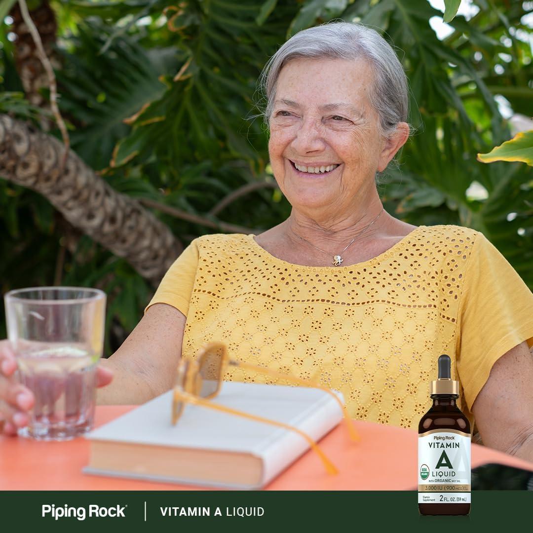 Gotas Líquidas de Vitamina A Piping Rock 60 ml con Aceite MCT