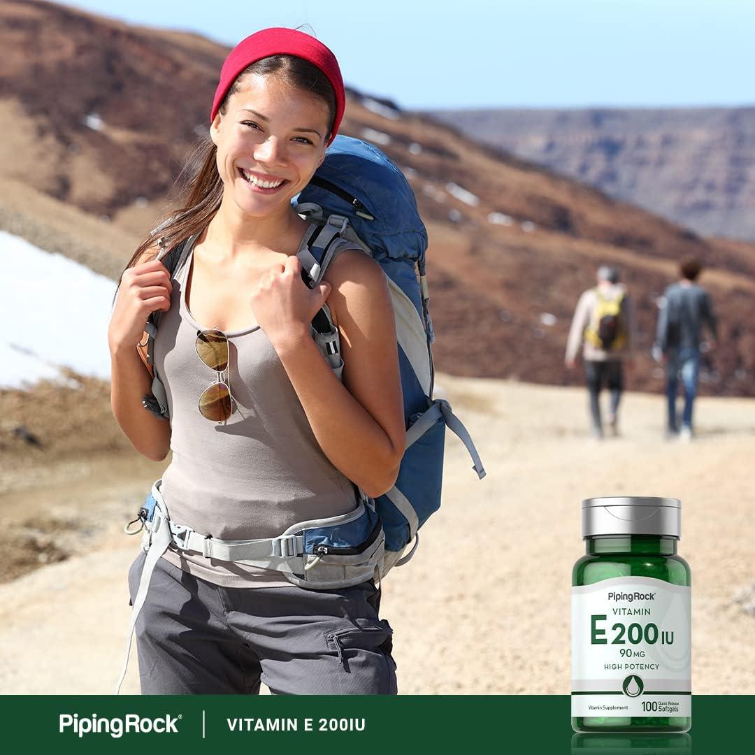 Vitamina E 200 UI Piping Rock 90mg 100 Cápsulas Blandas
