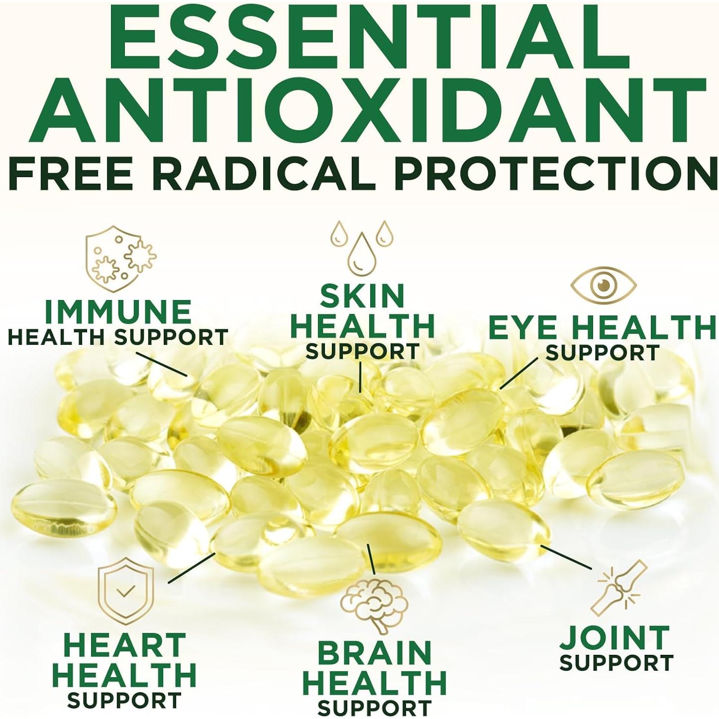 Vitamina E 400 UI Nature's Nutrition - 60 Softgels Antioxidantes