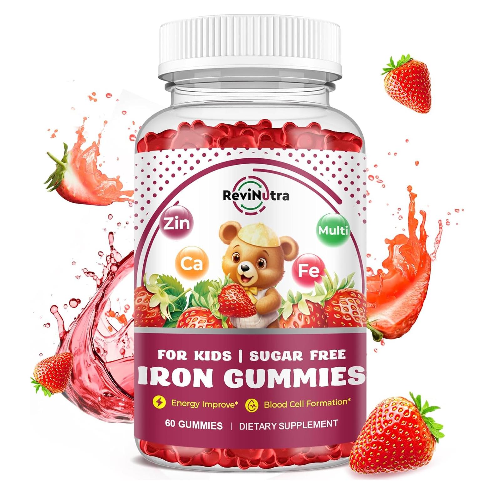 Gomitas de Hierro para Niños ReviNutra - 60 Conteo Fresa