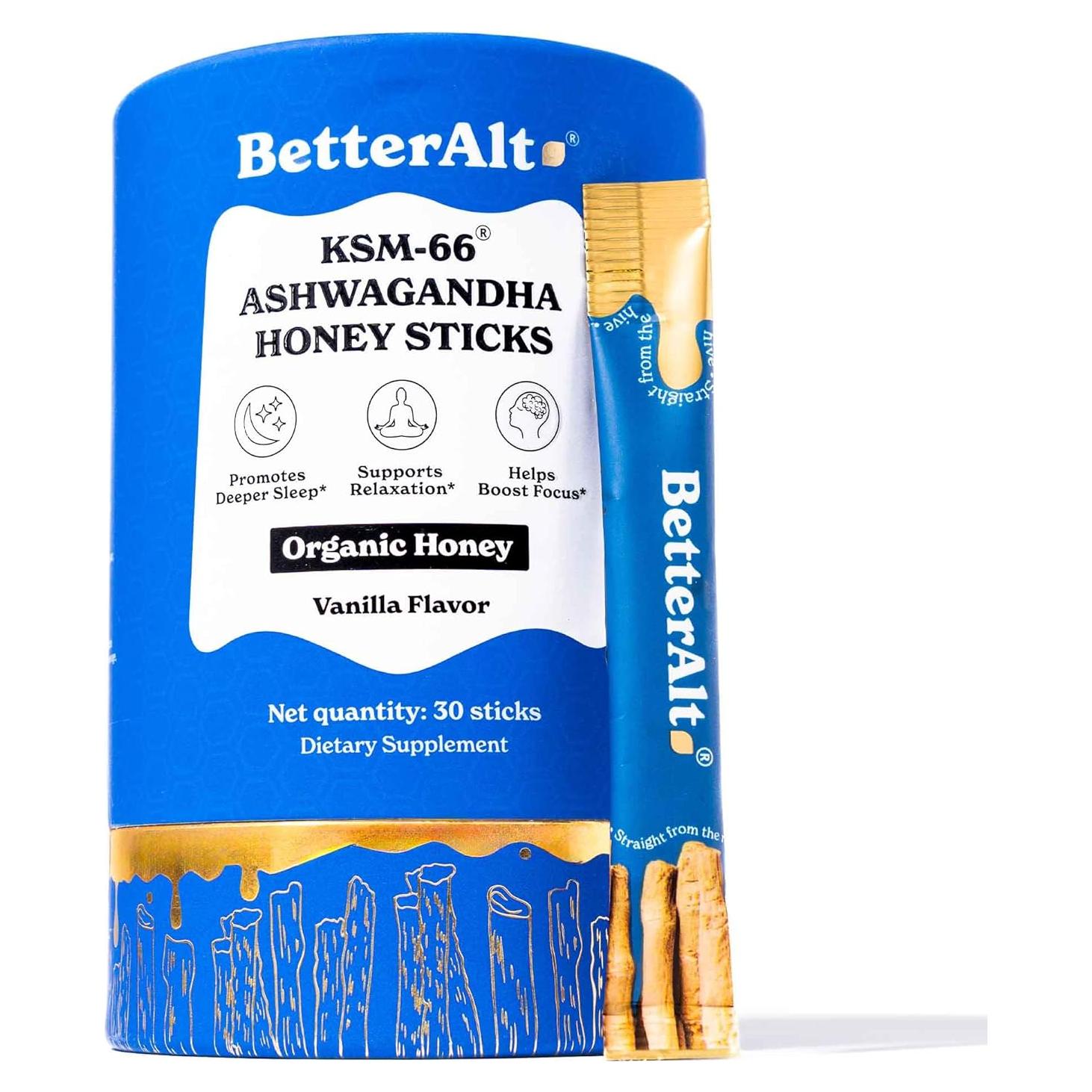 Palitos de Miel Orgánica KSM 66 Ashwagandha - 30 Unidades