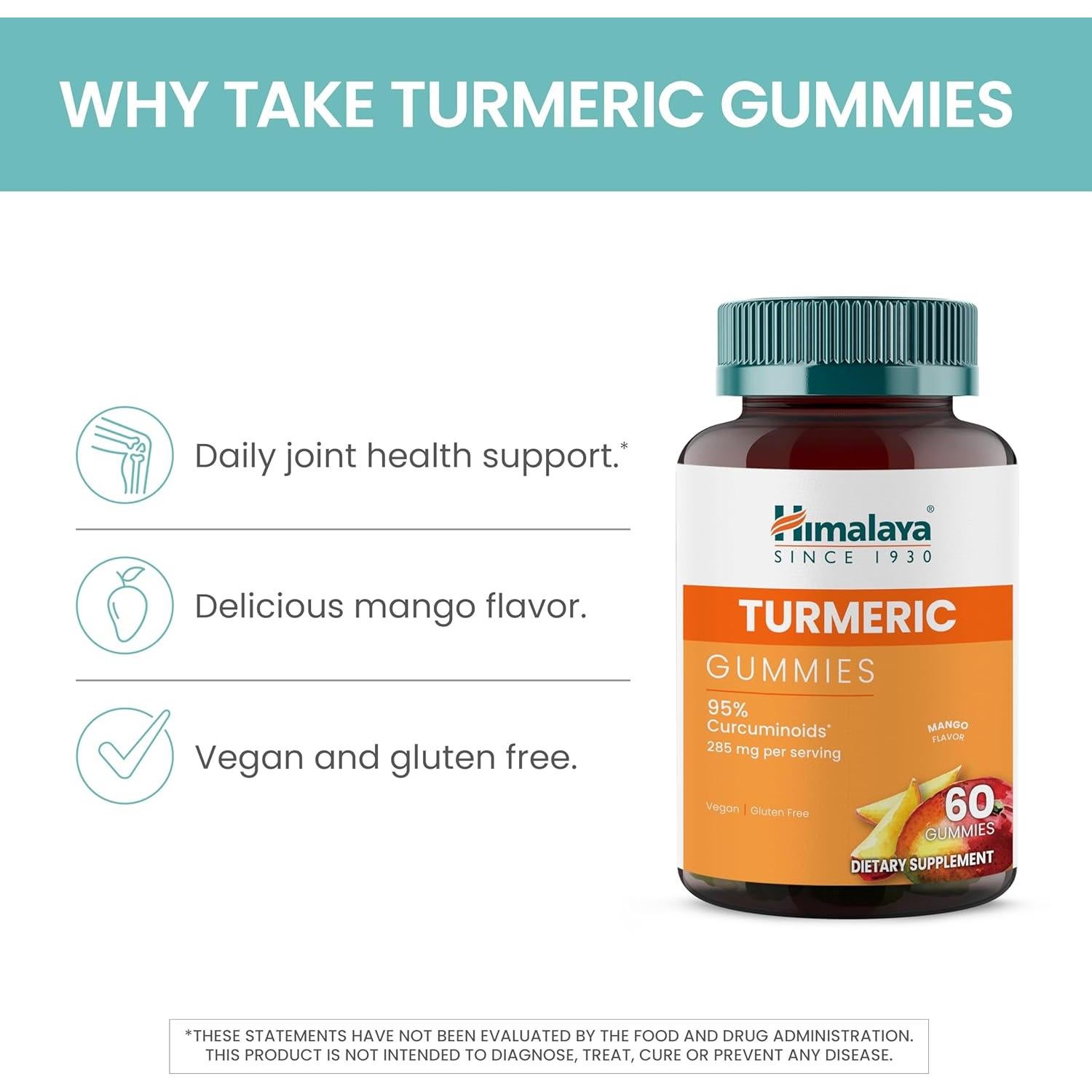 Gomitas de Cúrcuma Himalaya 285 mg Sabor Mango Veganas 60 Unidades