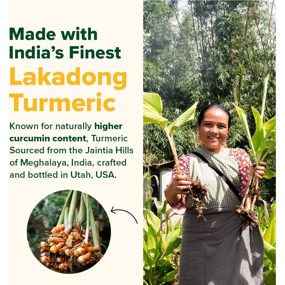 Suplemento de Cúrcuma VAHDAM 2000mg con Boswellia y Piperina - 90 Cápsulas