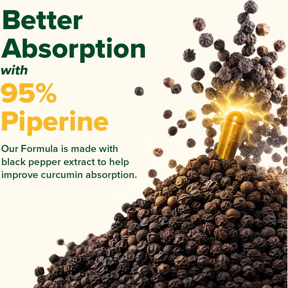 Suplemento de Cúrcuma VAHDAM 2000mg con Boswellia y Piperina - 90 Cápsulas