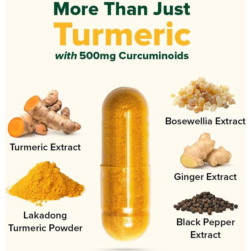 Cápsulas de Cúrcuma VAHDAM 2000mg con Boswellia y Piperina