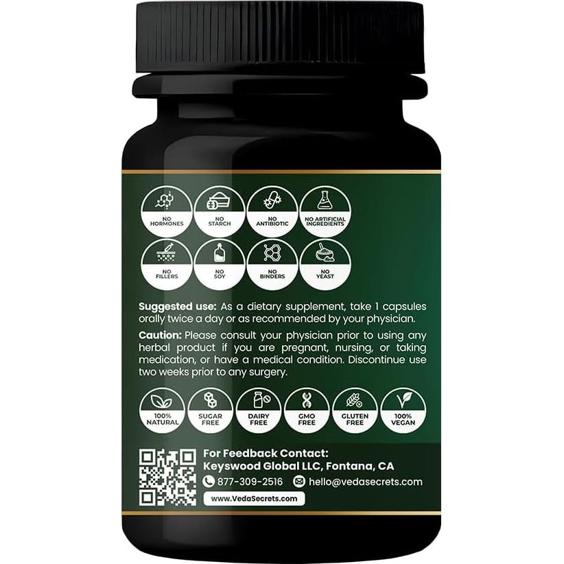 Suplemento Dietético Giloy VedaSecrets - 60 Cápsulas Vegetarianas