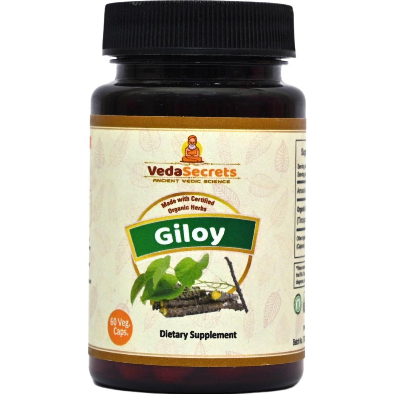 Suplemento Dietético Giloy VedaSecrets - 60 Cápsulas Vegetarianas