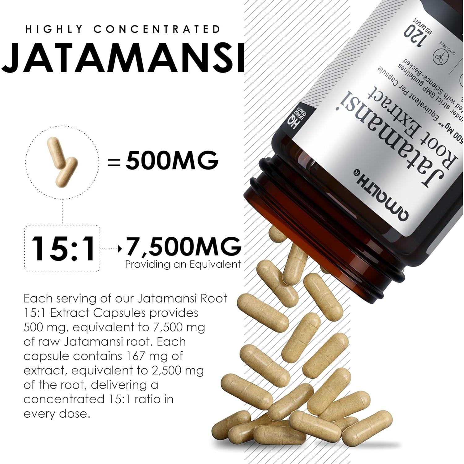 Cápsulas Veganas de Jatamansi Amalth - 120 Unidades - Extracto Natural