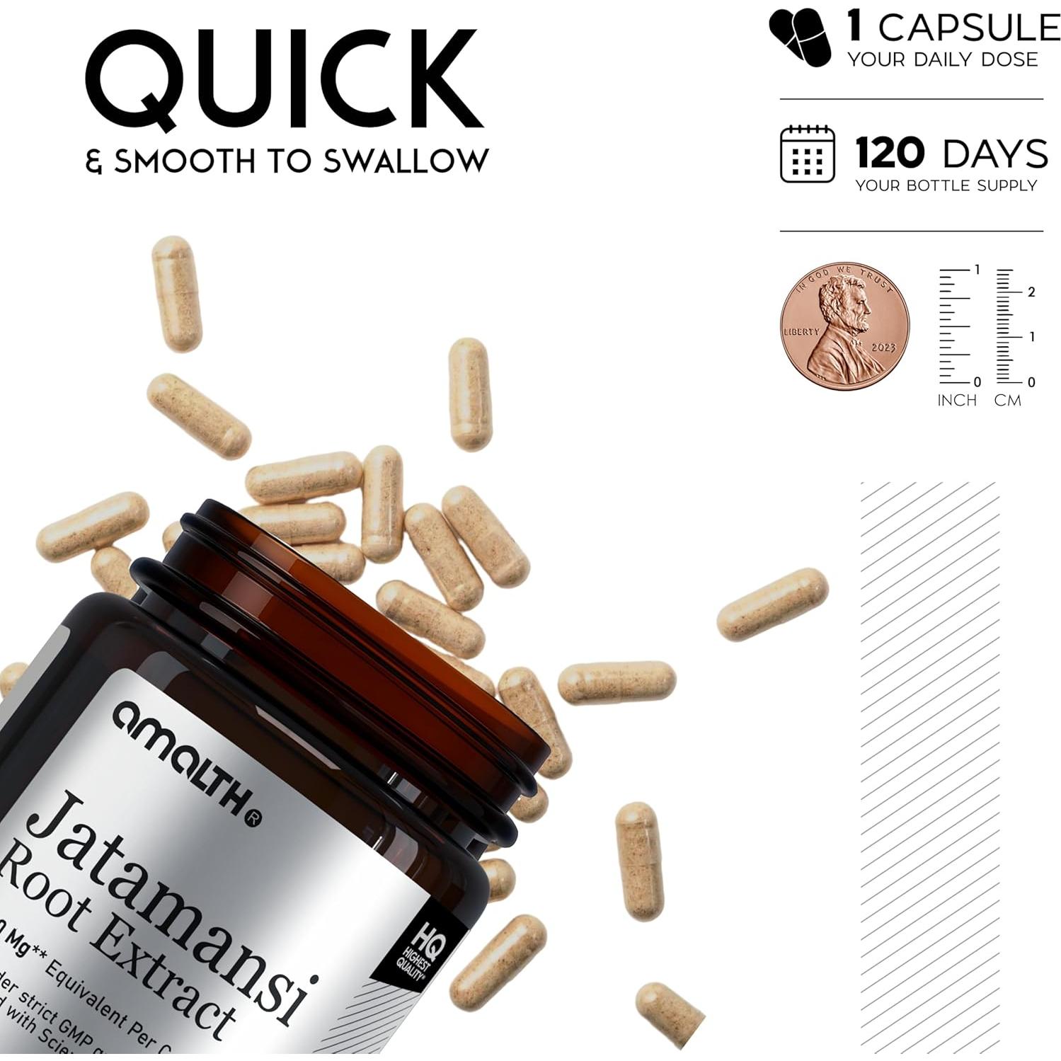 Cápsulas Veganas de Jatamansi Amalth - 120 Unidades - Extracto Natural