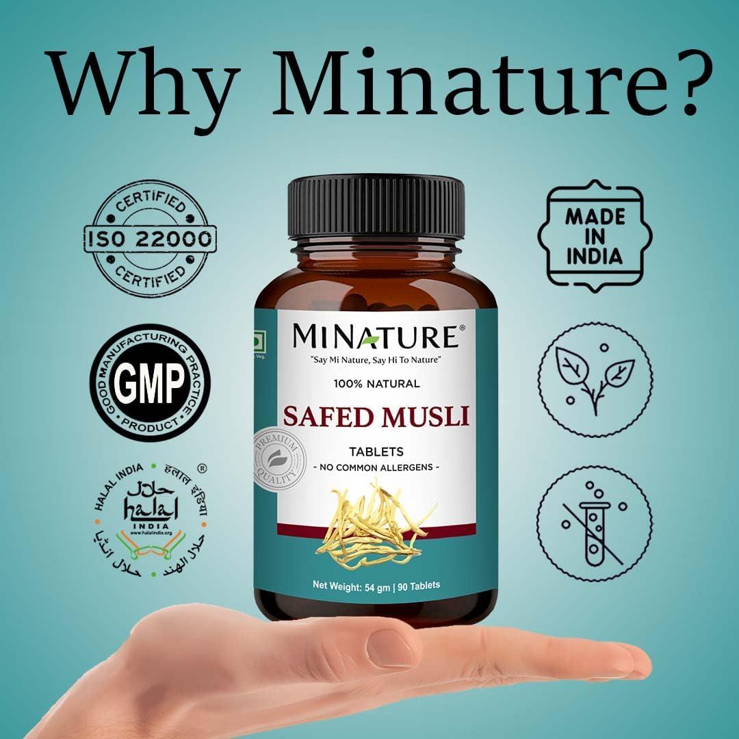 Tabletas de Musli Blanco Mi Nature 90 Tabletas 1000mg Sin Gluten