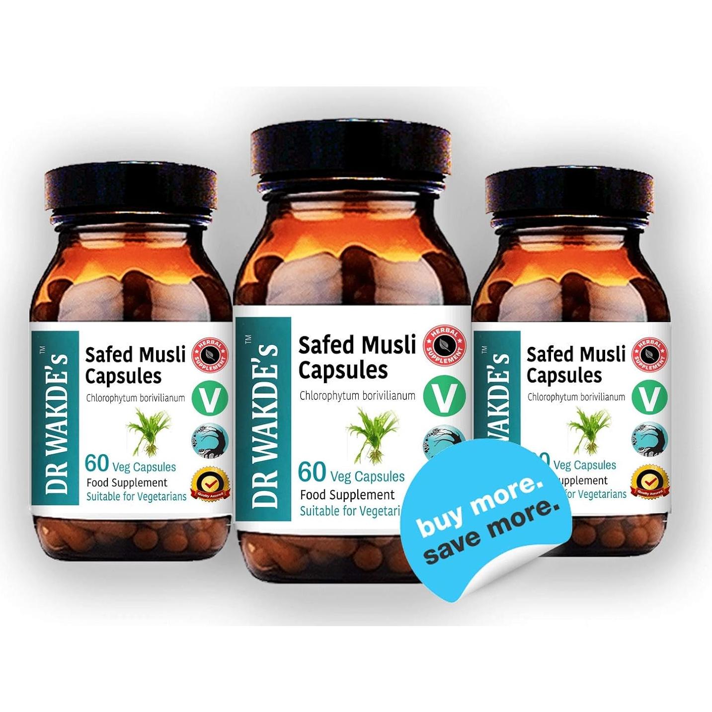 Cápsulas de Safed Musli DR WAKDE 60 Veganas 500 mg