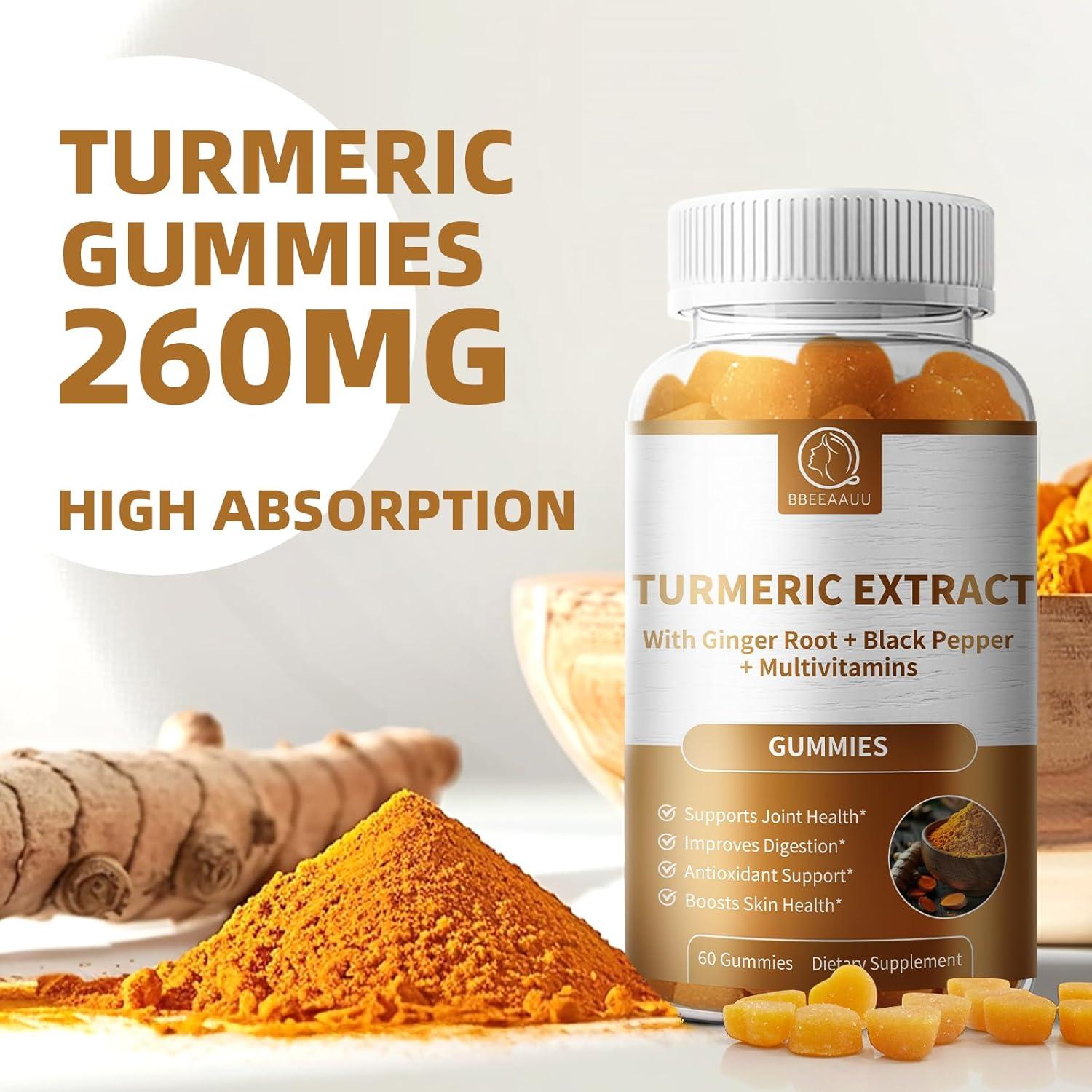 Suplemento de Cúrcuma BBEEAAUU 120 Gomitas Sabor Frambuesa