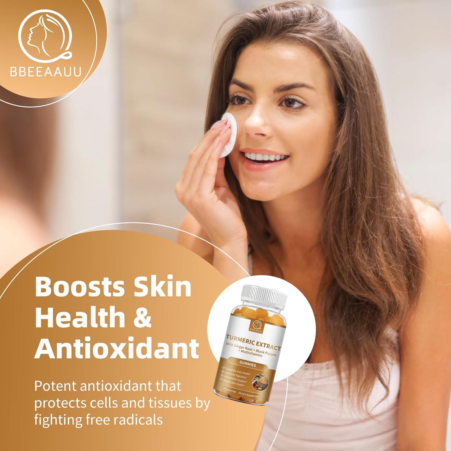 Suplemento de Cúrcuma BBEEAAUU 120 Gomitas Sabor Frambuesa