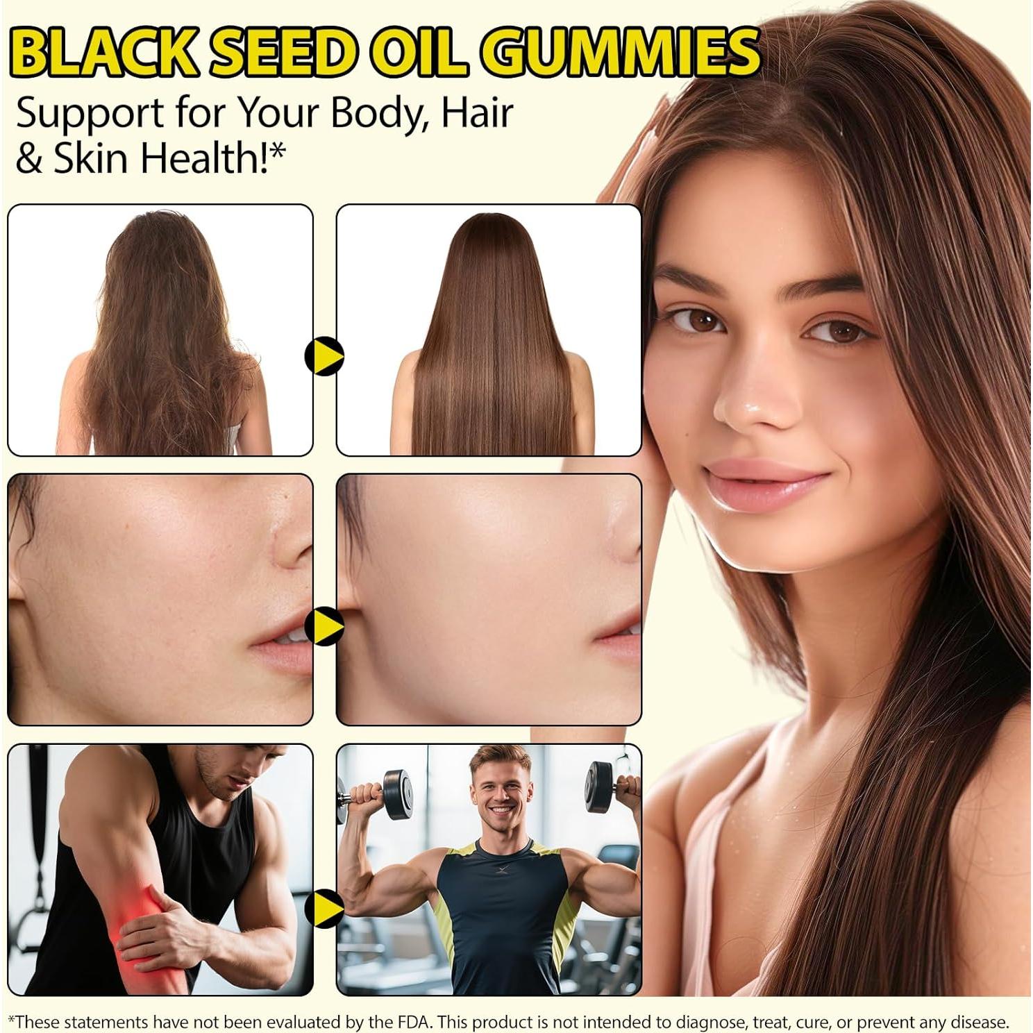 Gomitas Veganas de Aceite de Semilla Negra 500mg - 45 Días