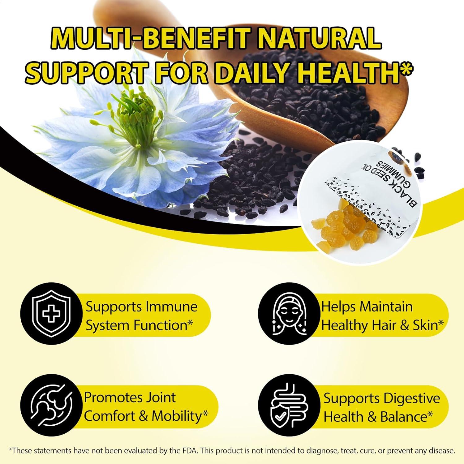 Gomitas Veganas de Aceite de Semilla Negra 500mg - 45 Días