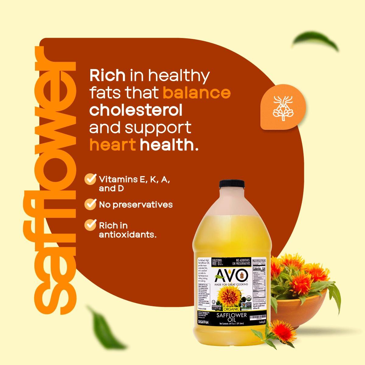 Aceite de Cártamo Orgánico AVO 1.89L - Saludable y Versátil