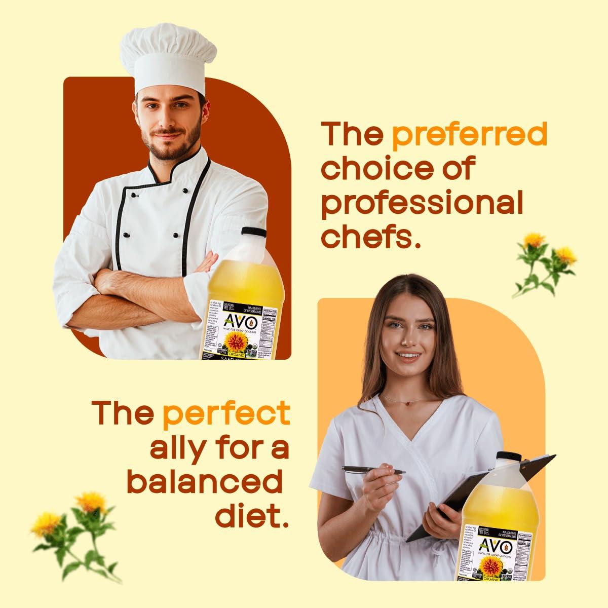 Aceite de Cártamo Orgánico AVO 1.89L - Saludable y Versátil