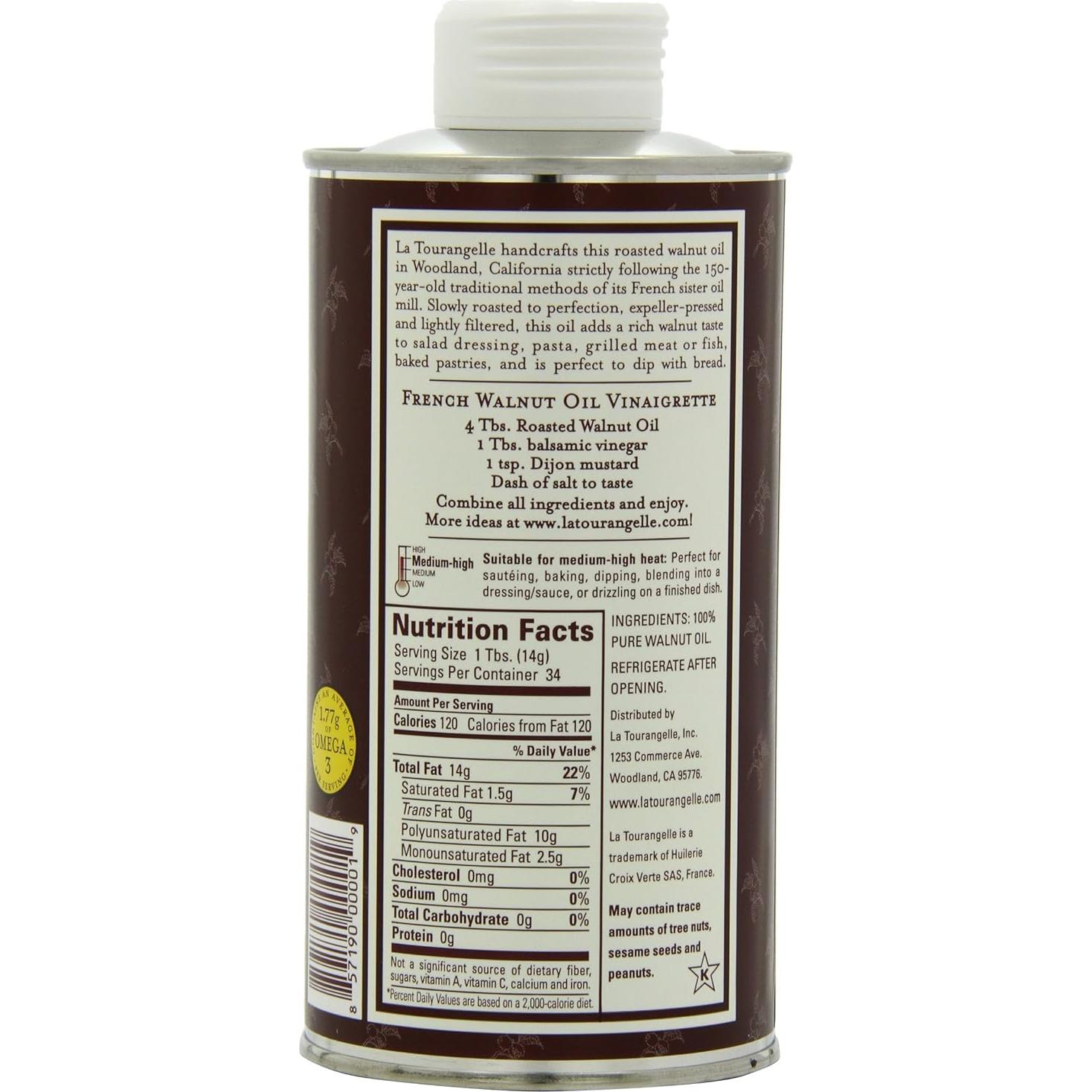 Aceite de Nuez Tostada La Tourangelle 3 Latas 500ml