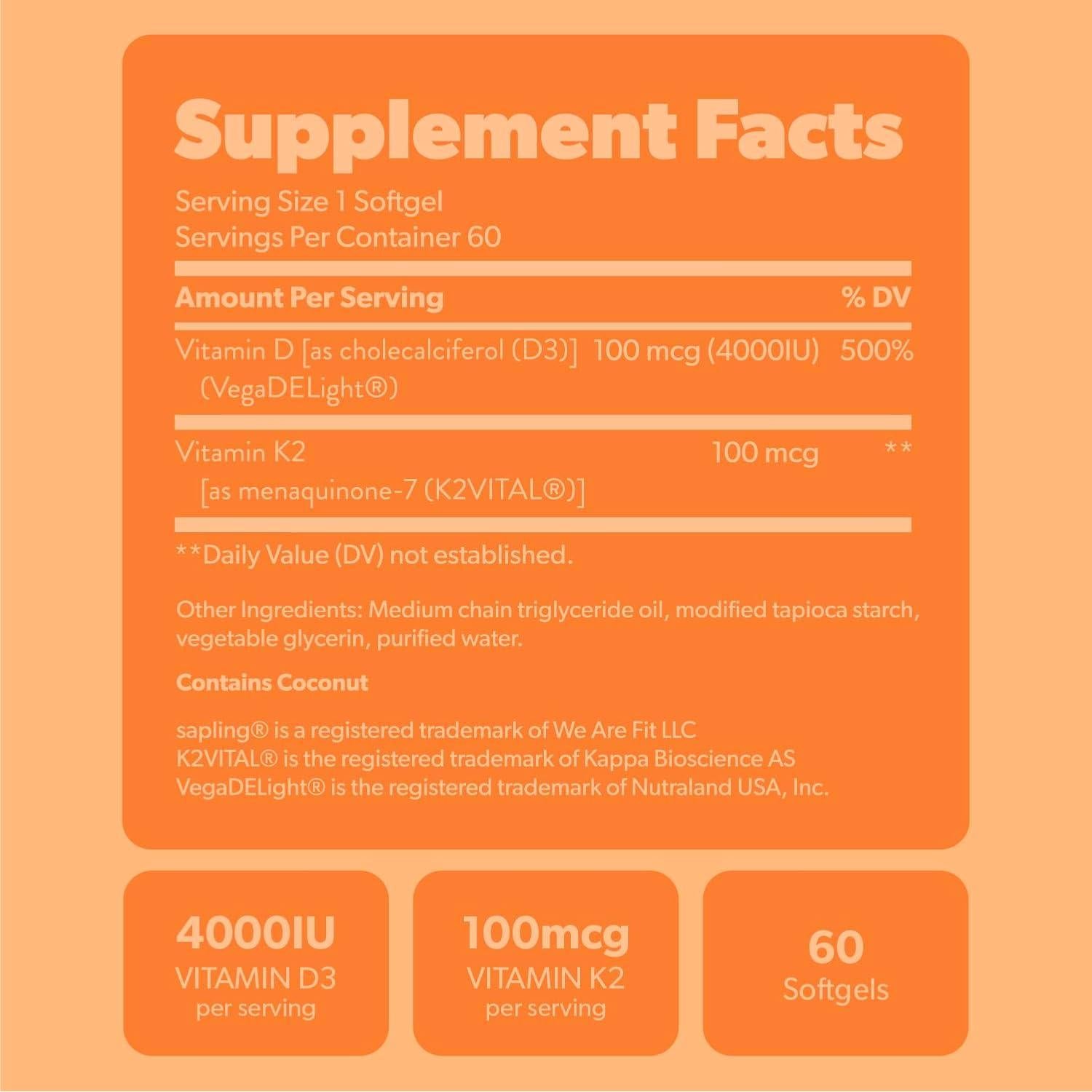 Suplemento Vegano Vitamina D3 + K2 We Are Fit - 60 Gelatinas