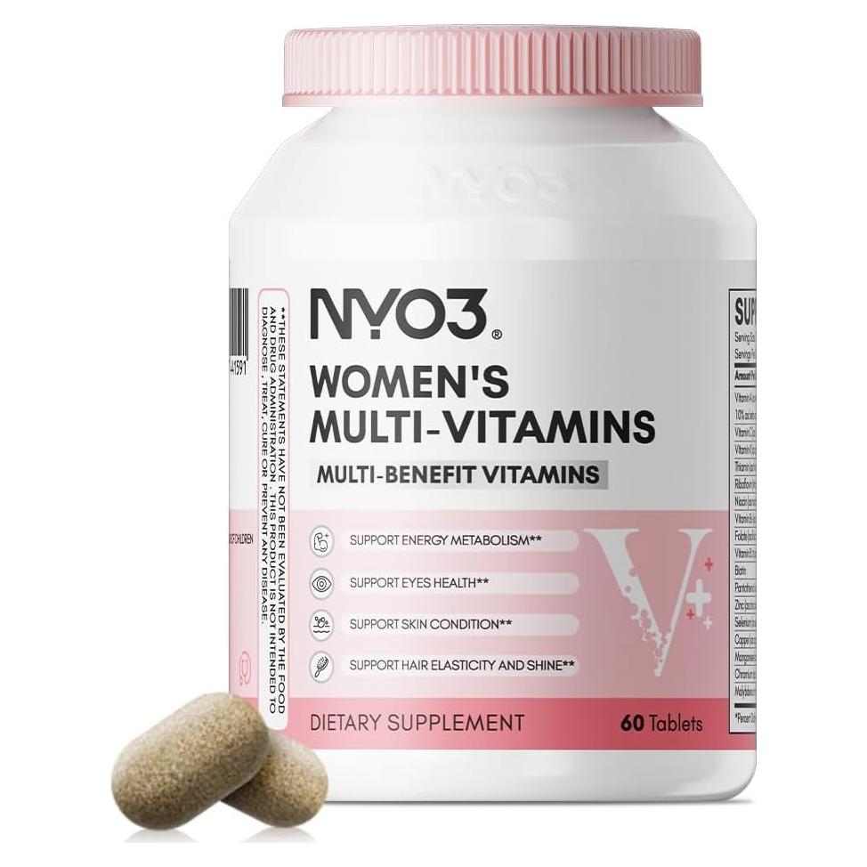 Multivitamina NYO3 para Mujeres con Zinc y Biotina 60 Tabletas