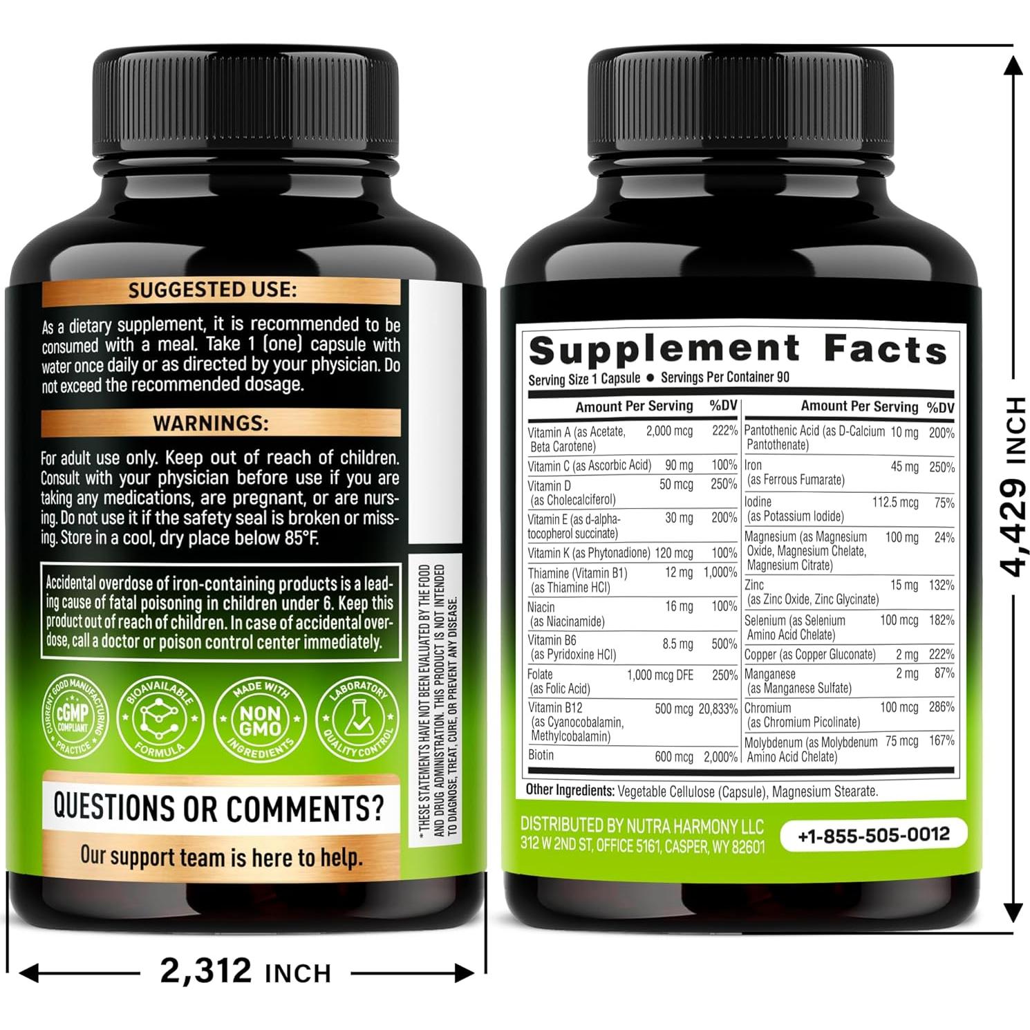 Multivitamínico Bariátrico Nutra Harmony 90 Cápsulas 21 Vitaminas