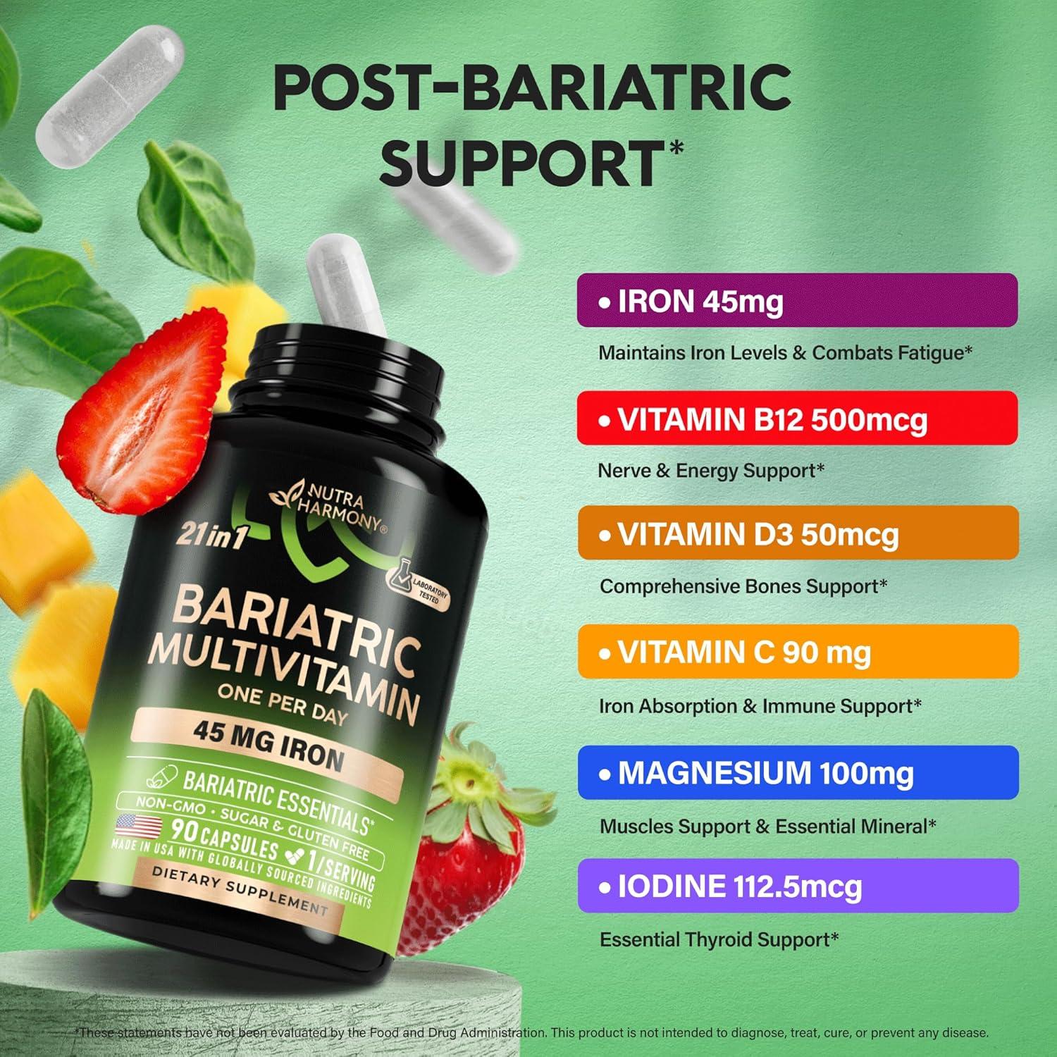 Multivitamínico Bariátrico Nutra Harmony 90 Cápsulas 21 Vitaminas