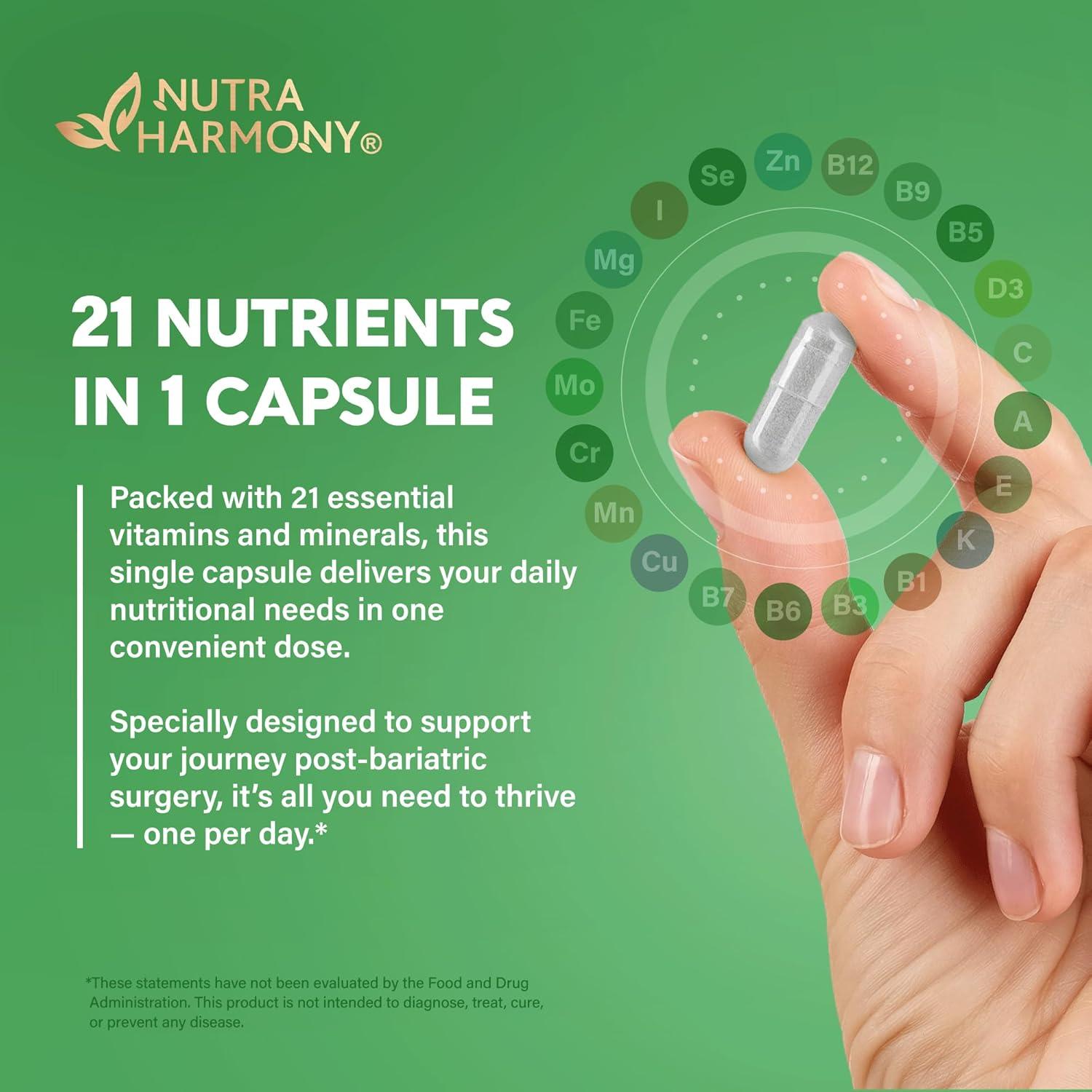 Multivitamínico Bariátrico Nutra Harmony 90 Cápsulas 21 Vitaminas