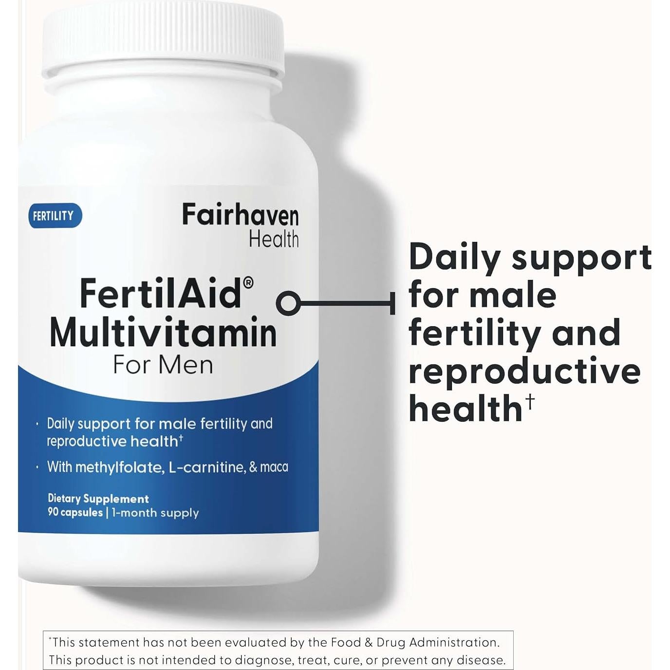 Suplemento de Fertilidad Masculina FertilAid 90 Cápsulas
