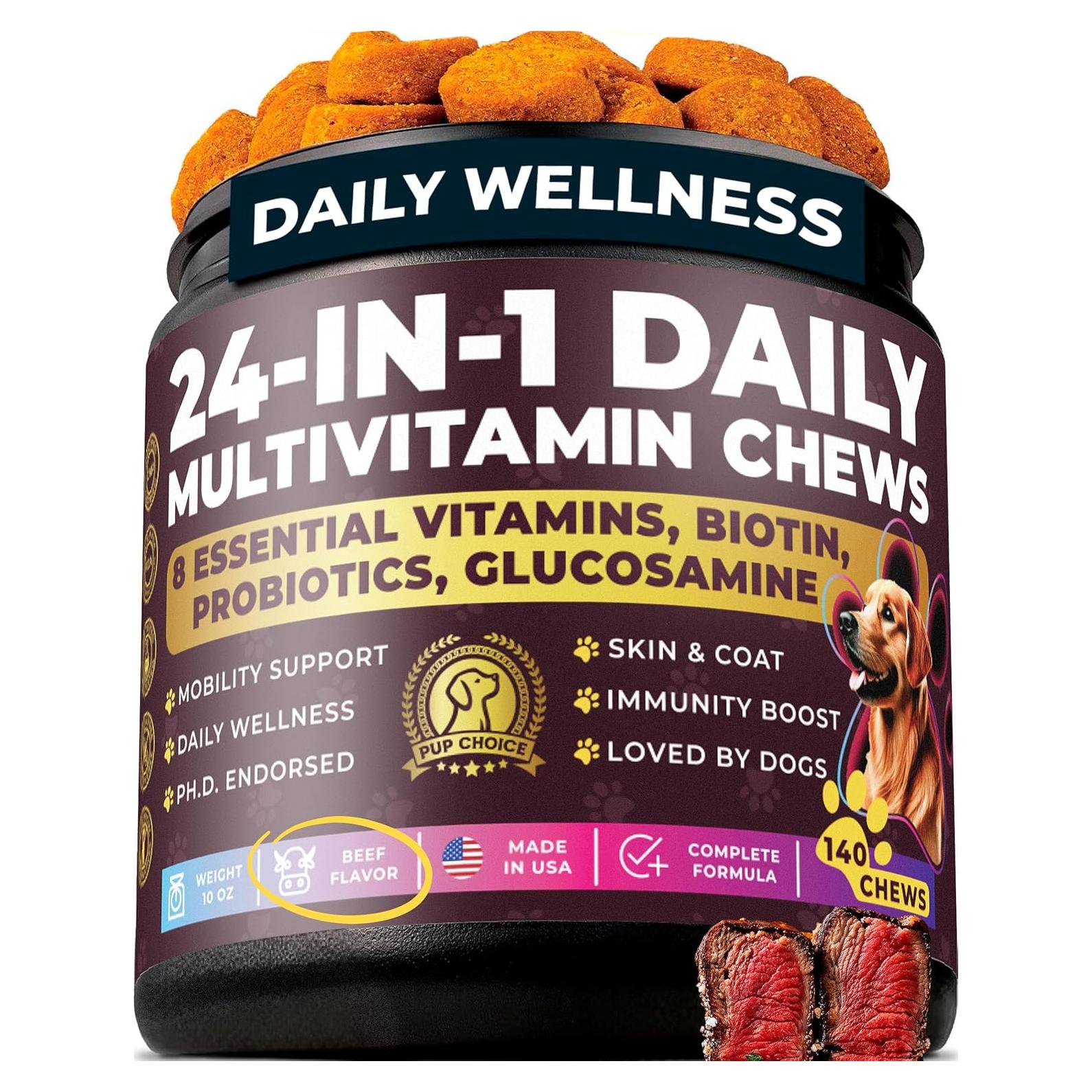 Multivitaminas Diarias 24-en-1 Pup Choice para Perros 340g