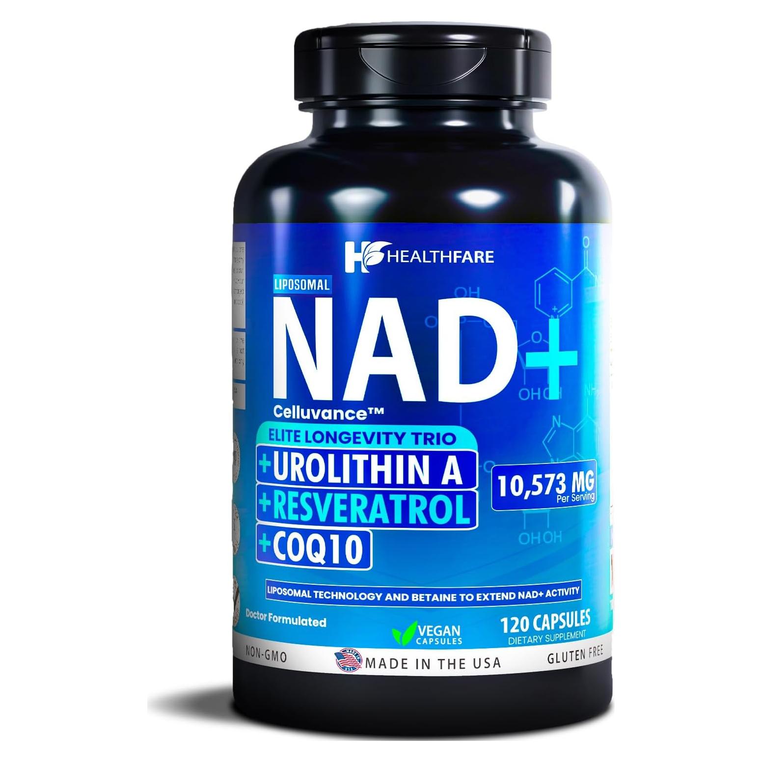 Suplemento de NAD+ HealthFare 120 Cápsulas Liposomal Energía
