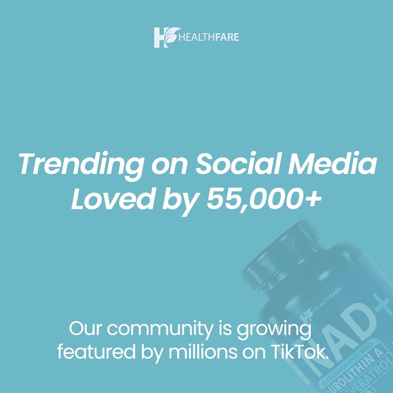 Suplemento de NAD+ HealthFare 120 Cápsulas Liposomal Energía