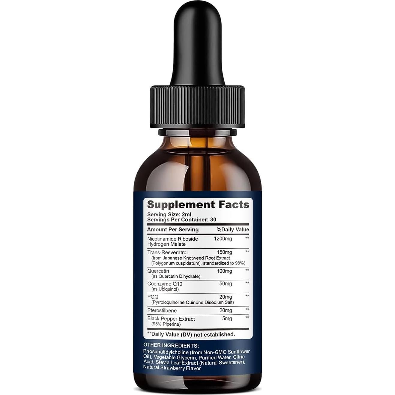 Suplemento Liposomal de NAD+ ReviNutra 1200mg Fresa 59.15ml