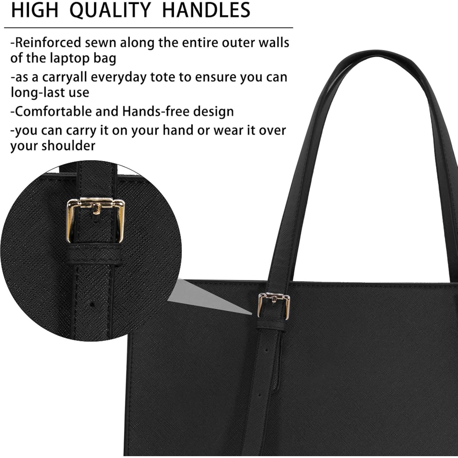 Bolsa de Laptop NUBILY 15.6" Negra Impermeable para Mujeres
