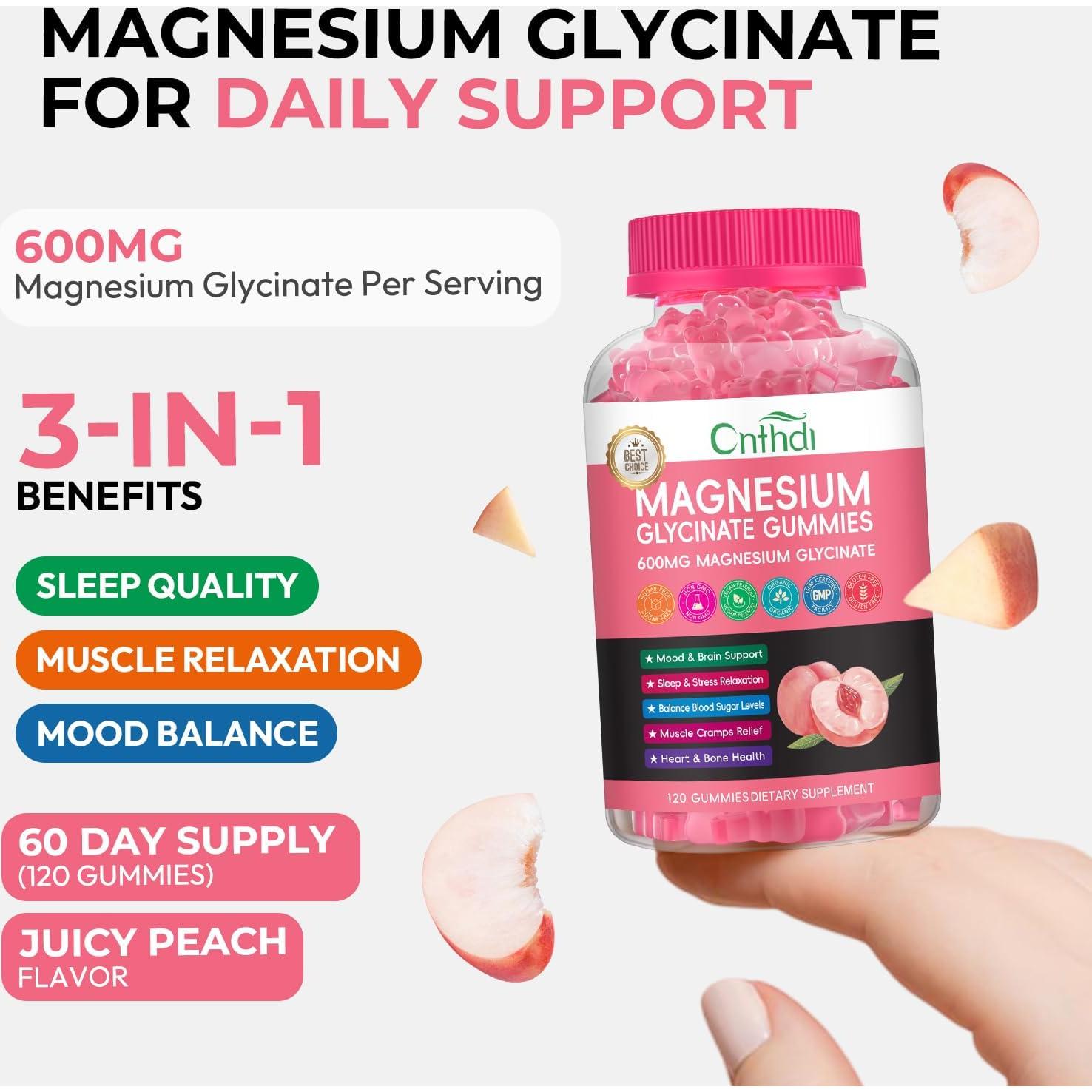 Gomitas de Glicinato de Magnesio CNFHDI 120 Unidades Durazno