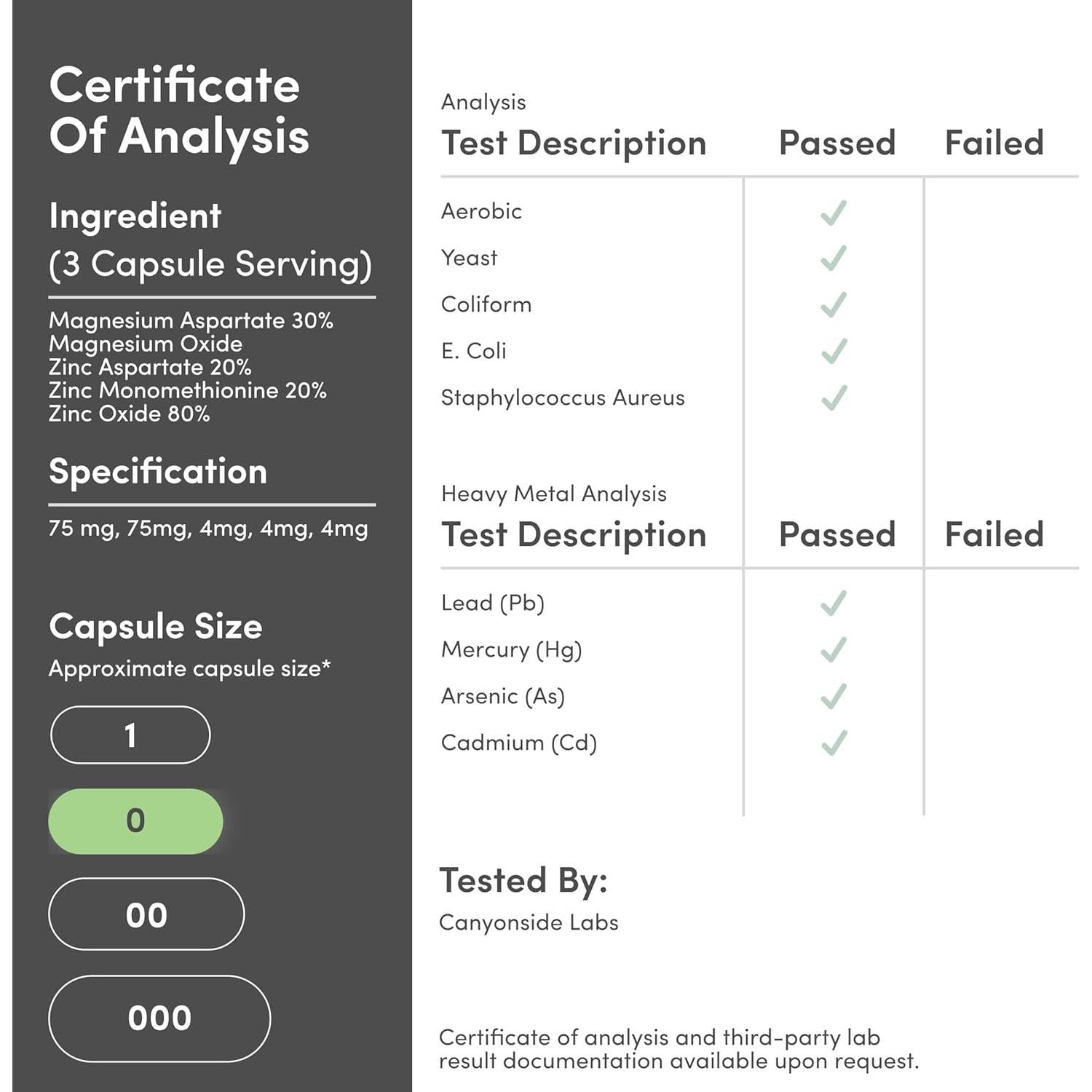 Suplemento ZMA Double Wood 90 Cápsulas 501mg Zinc Magnesio B6
