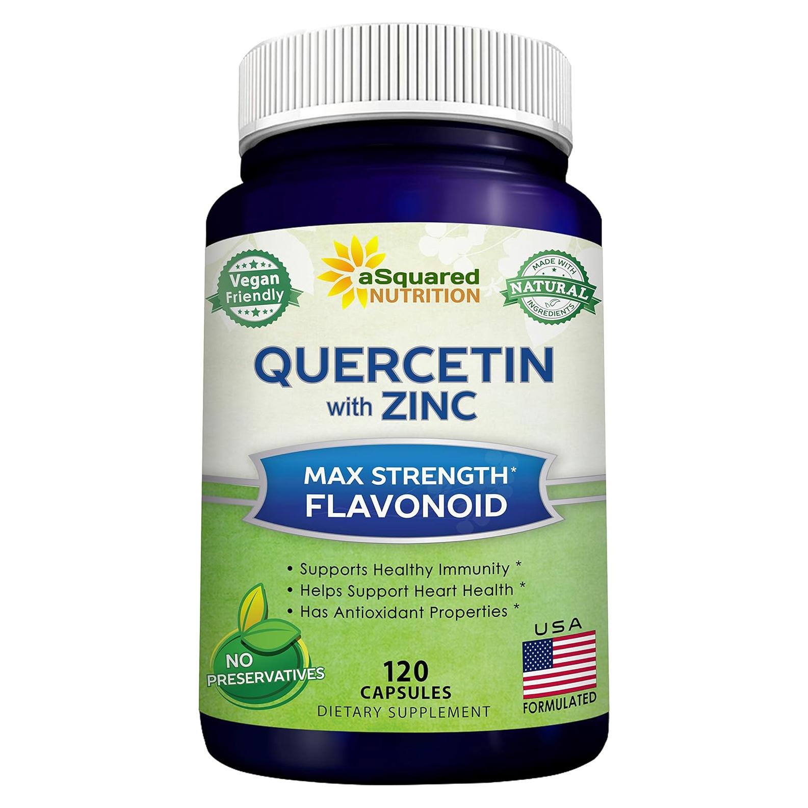 Suplemento de Quercetina 1000mg + Zinc aSquared - 120 Cápsulas