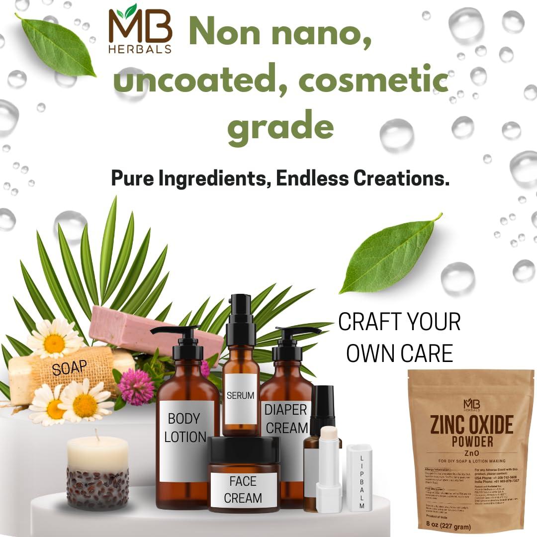 Polvo de Óxido de Zinc MB Herbals 227 g | Sin recubrimiento