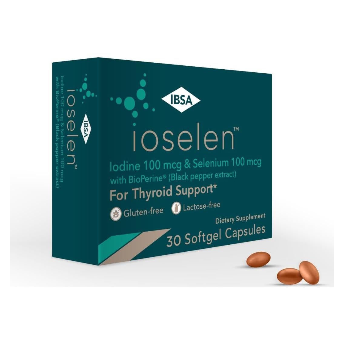 Ioselen Suplemento Tiroides 100 mcg Selenio 100 mcg Yodo 30 Cápsulas