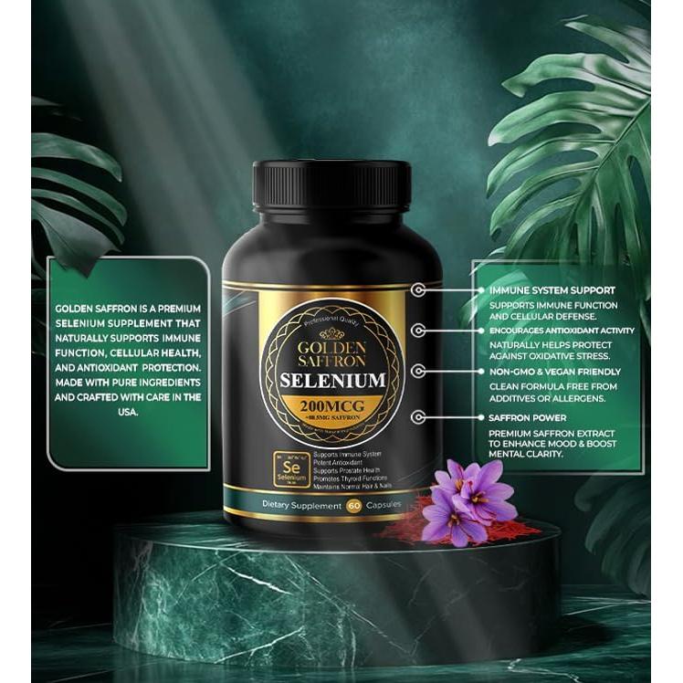 Suplemento Azafrán Dorado Selenio 200 mcg 88.5 mg - Salud General