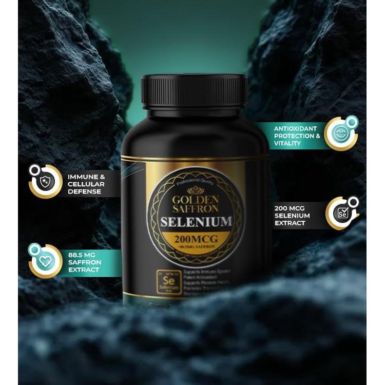 Suplemento Azafrán Dorado Selenio 200 mcg 88.5 mg - Salud General