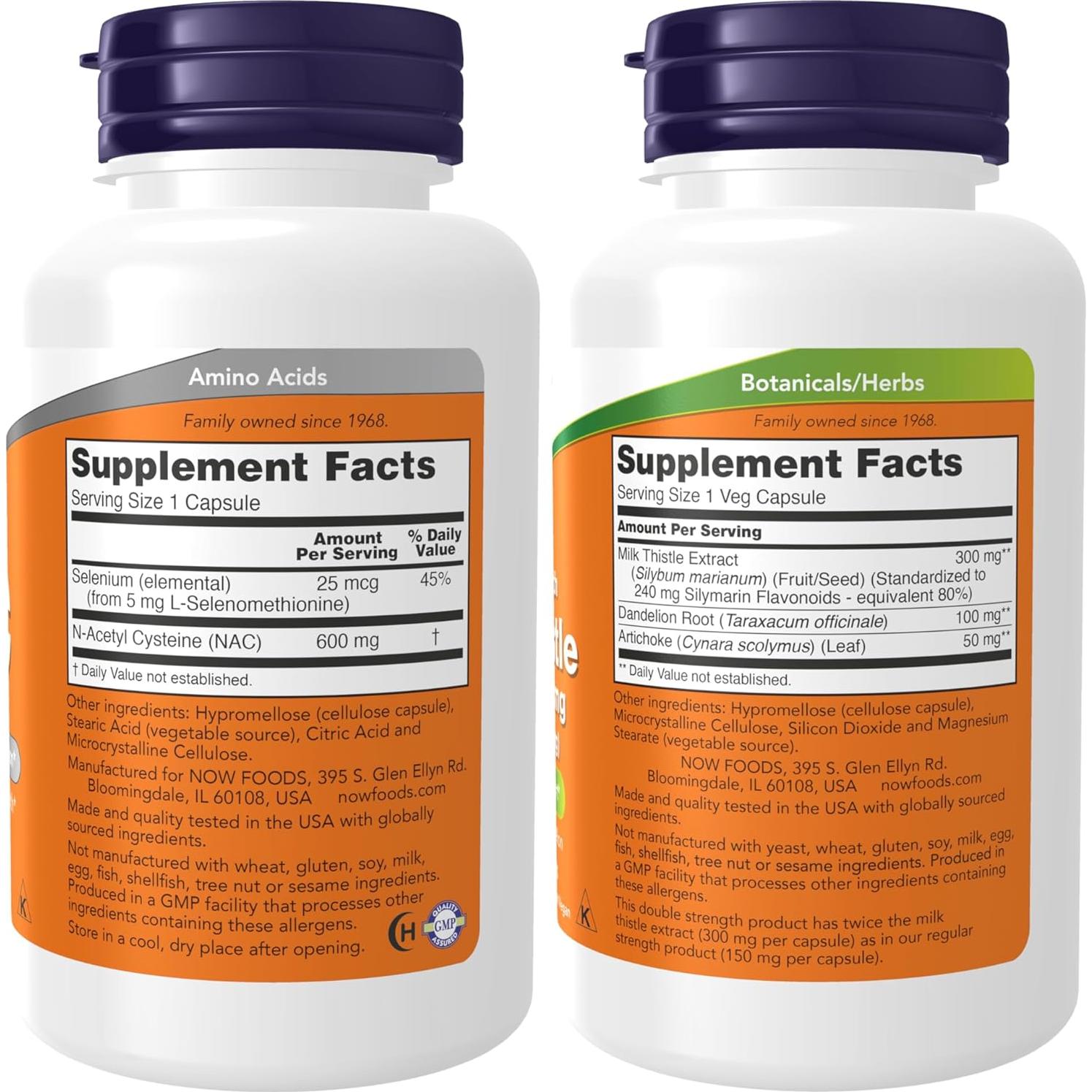 Suplemento NAC 600 mg con Selenio NOW Foods - 100 Cápsulas