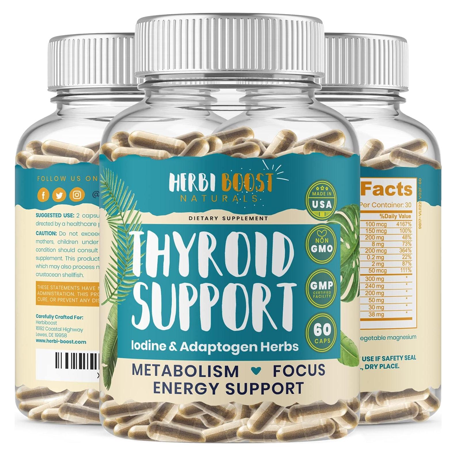 Suplemento de Soporte de Tiroides Herbiboost 1069mg Yodo