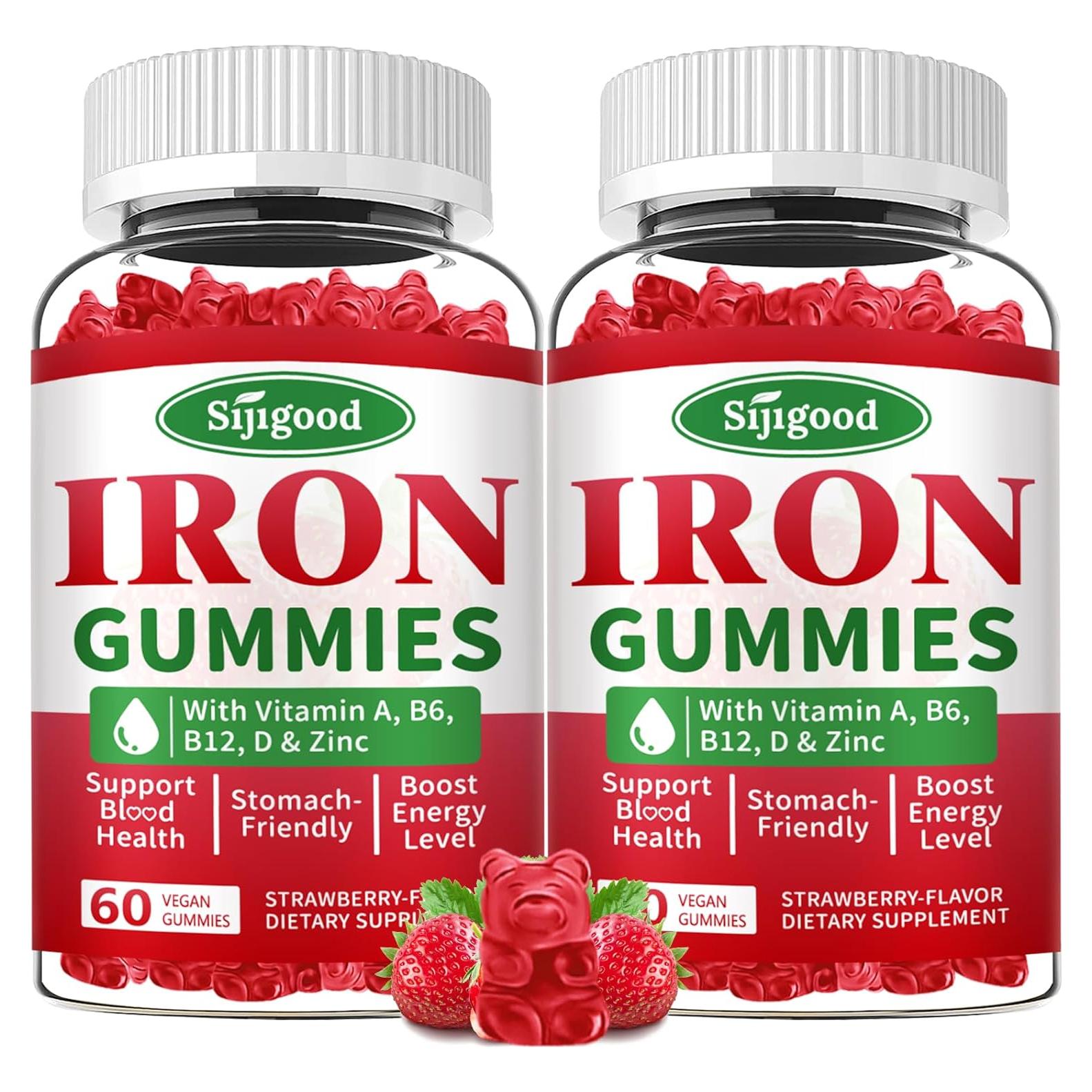 Gomitas de Hierro Veganas Sijigood 120 Unidades Sabor Fresa