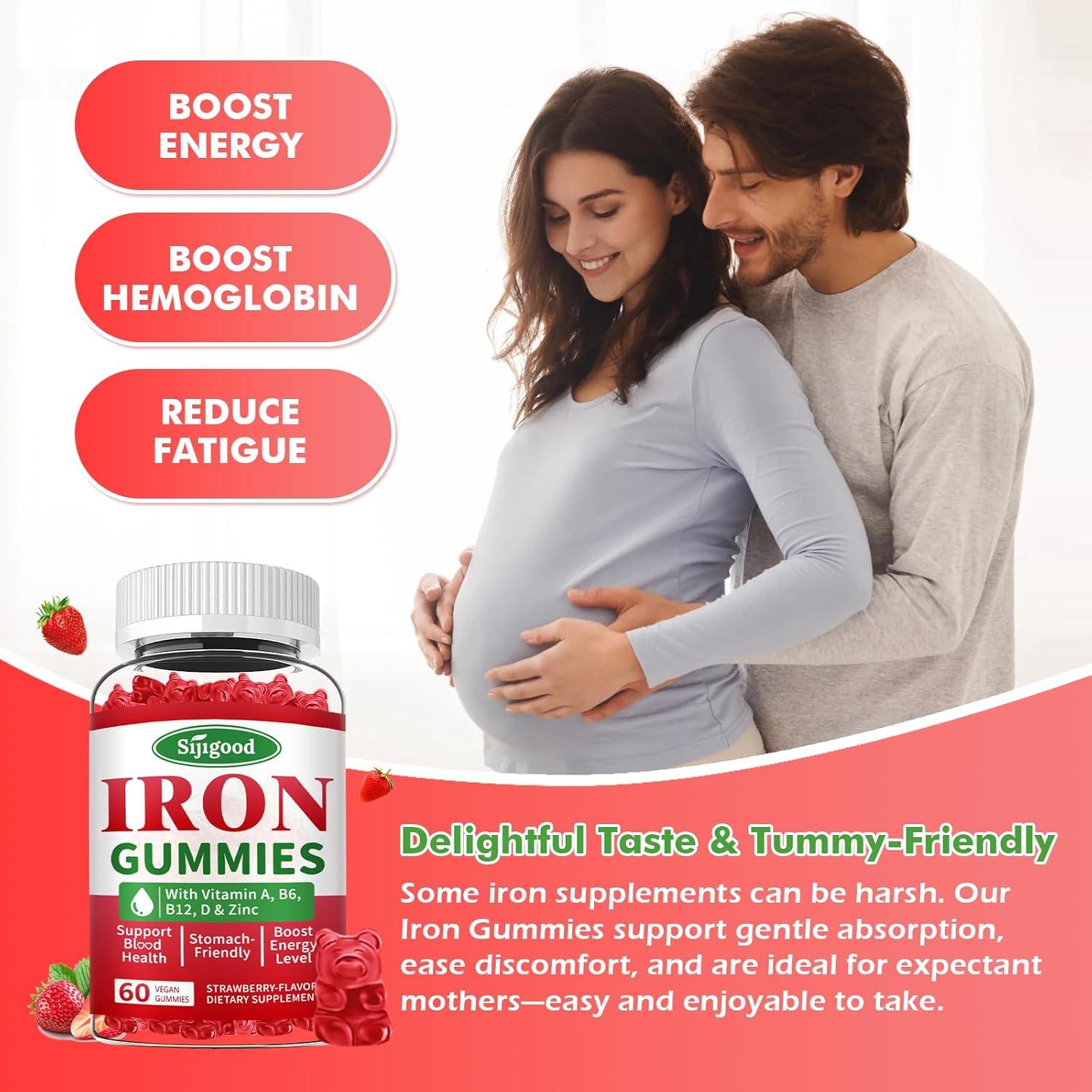 Gomitas de Hierro Veganas Sijigood 120 Unidades Sabor Fresa