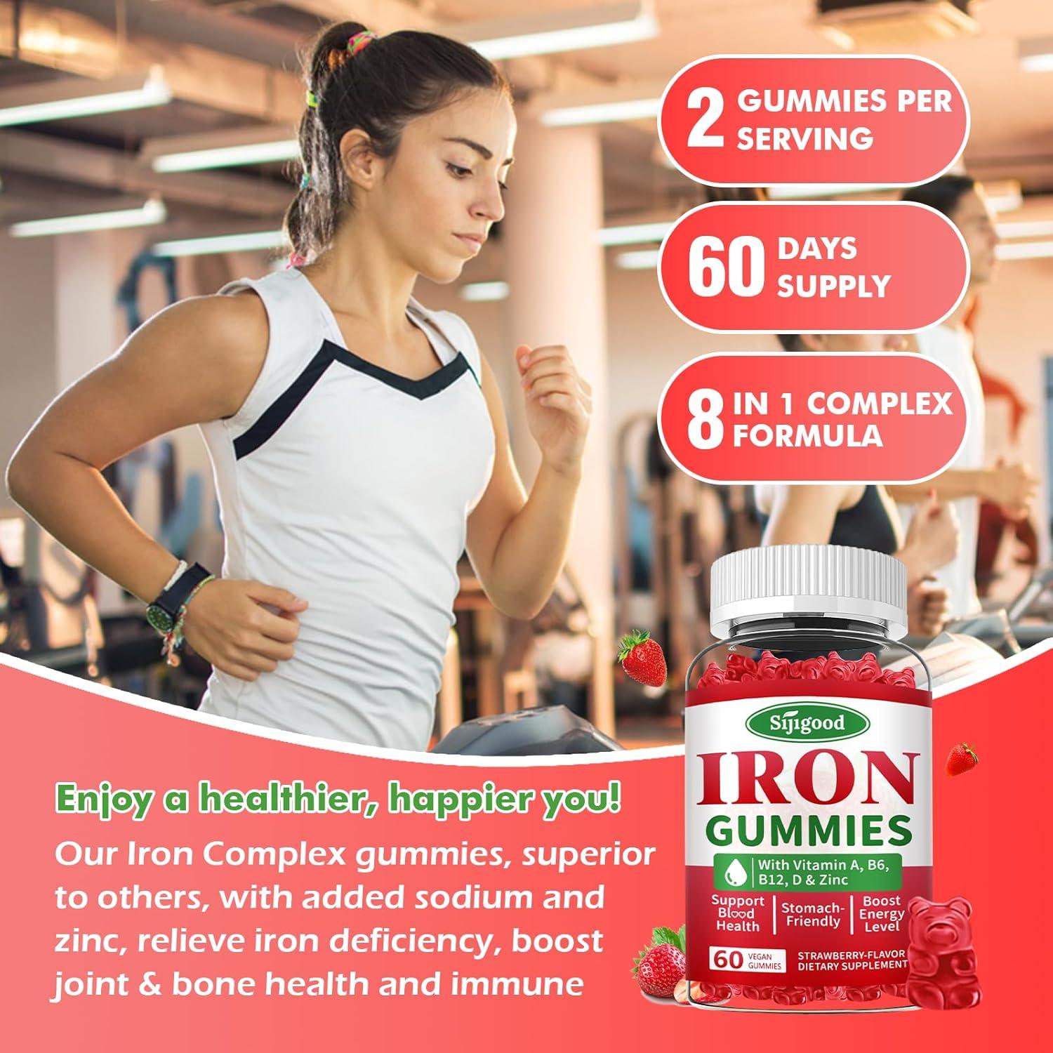 Gomitas de Hierro Veganas Sijigood 120 Unidades Sabor Fresa