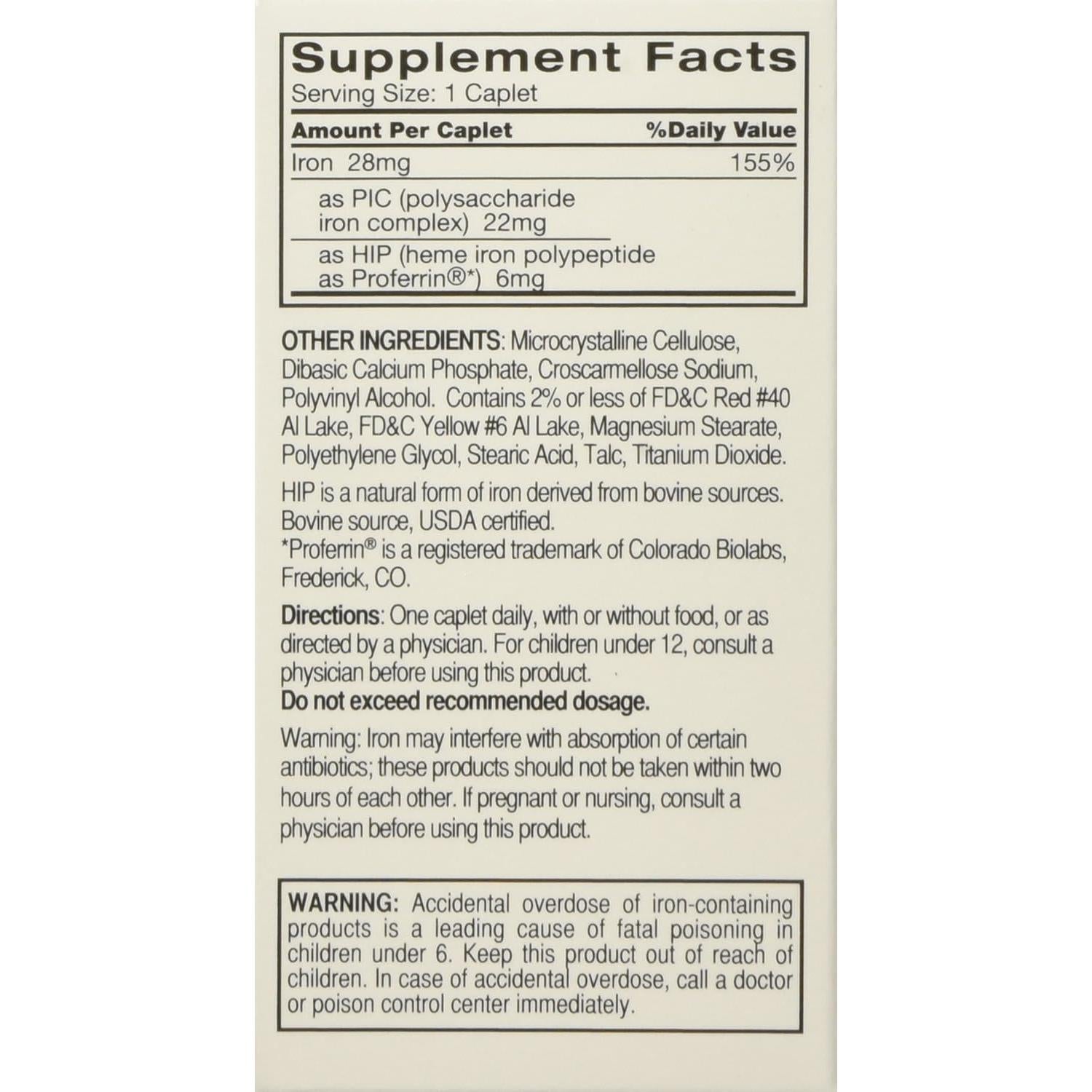 Suplemento de Hierro Bifera Feosol Completo 30 Comprimidos