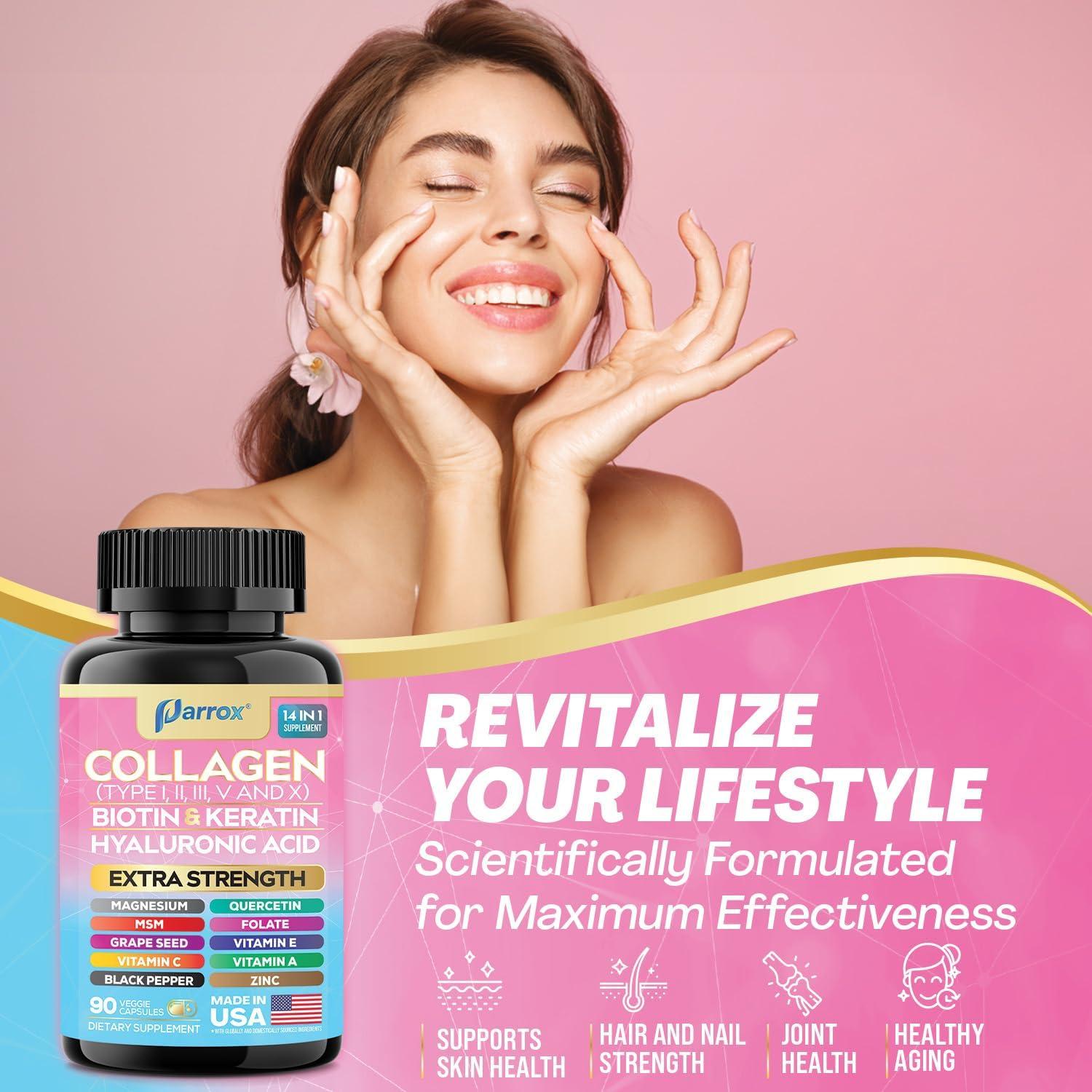 Cápsulas de Colágeno 14 en 1 Parrox - 90 Unidades