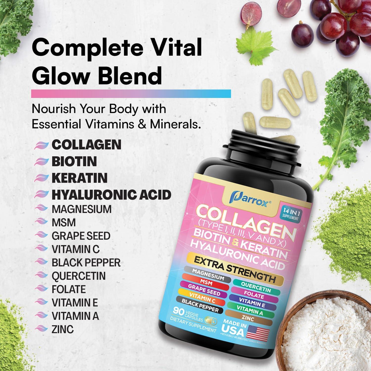 Cápsulas de Colágeno 14 en 1 Parrox - 90 Unidades