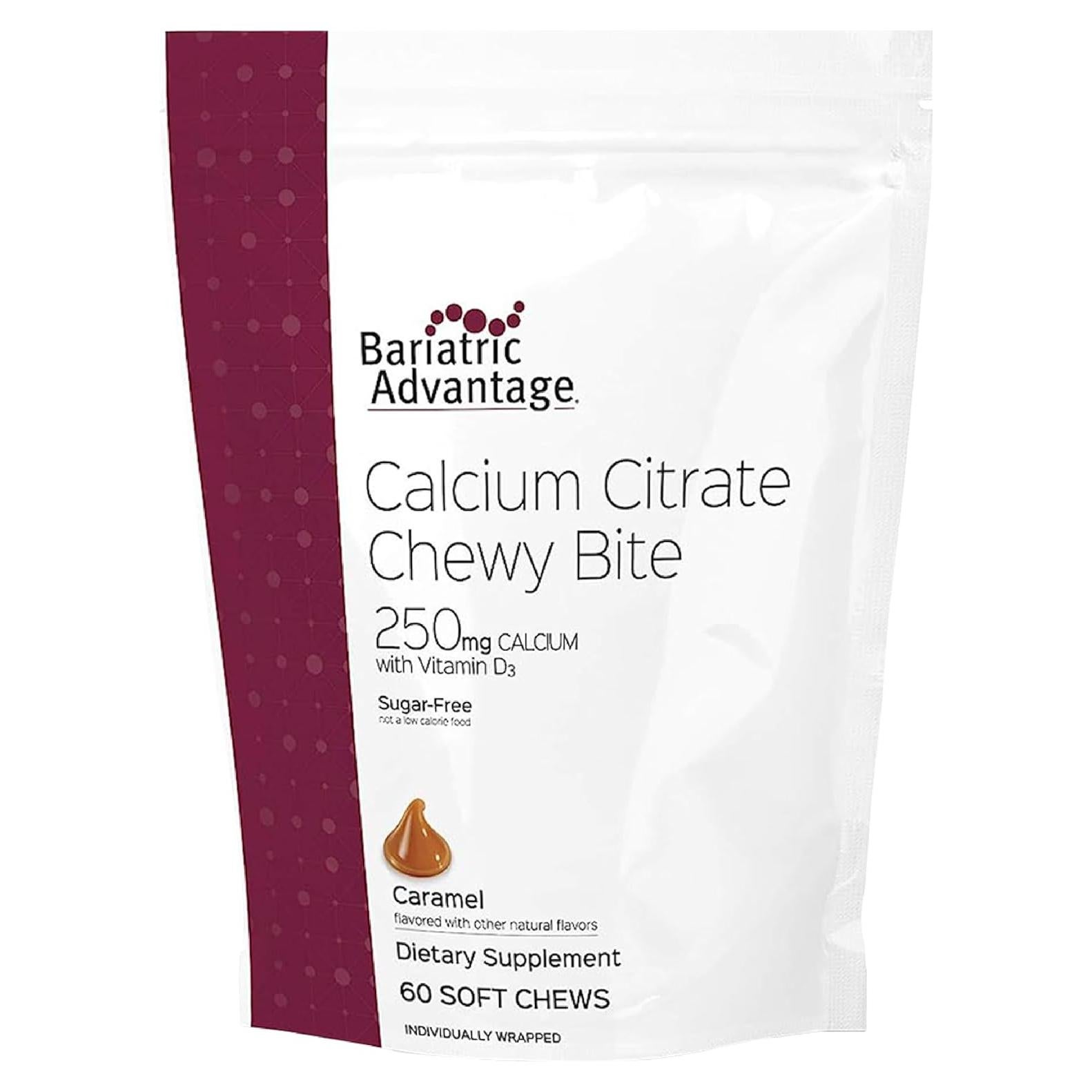 Bocados Masticables de Calcio Bariatric Advantage 250 mg con D3 - 60 Unidades