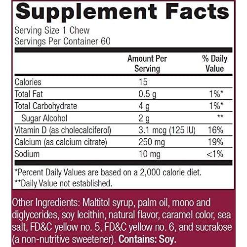 Bocados Masticables de Calcio Bariatric Advantage 250 mg con D3 - 60 Unidades